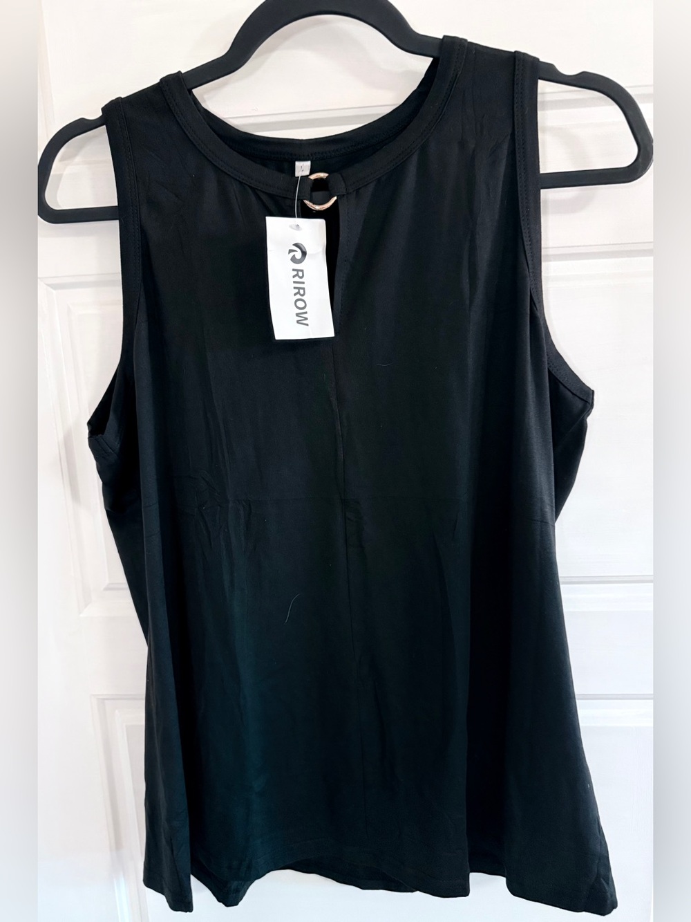 NWT River Island Black Sleeveless Crew Neck Tank with Gold Accent